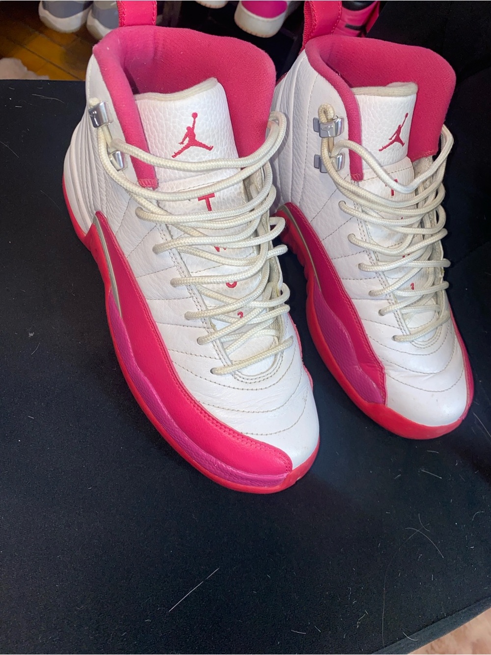 Jordan Women’s Cream and Pink High-Top Sneakers - Picture 2 of 2